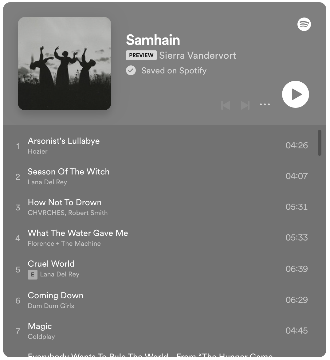samhain playlist